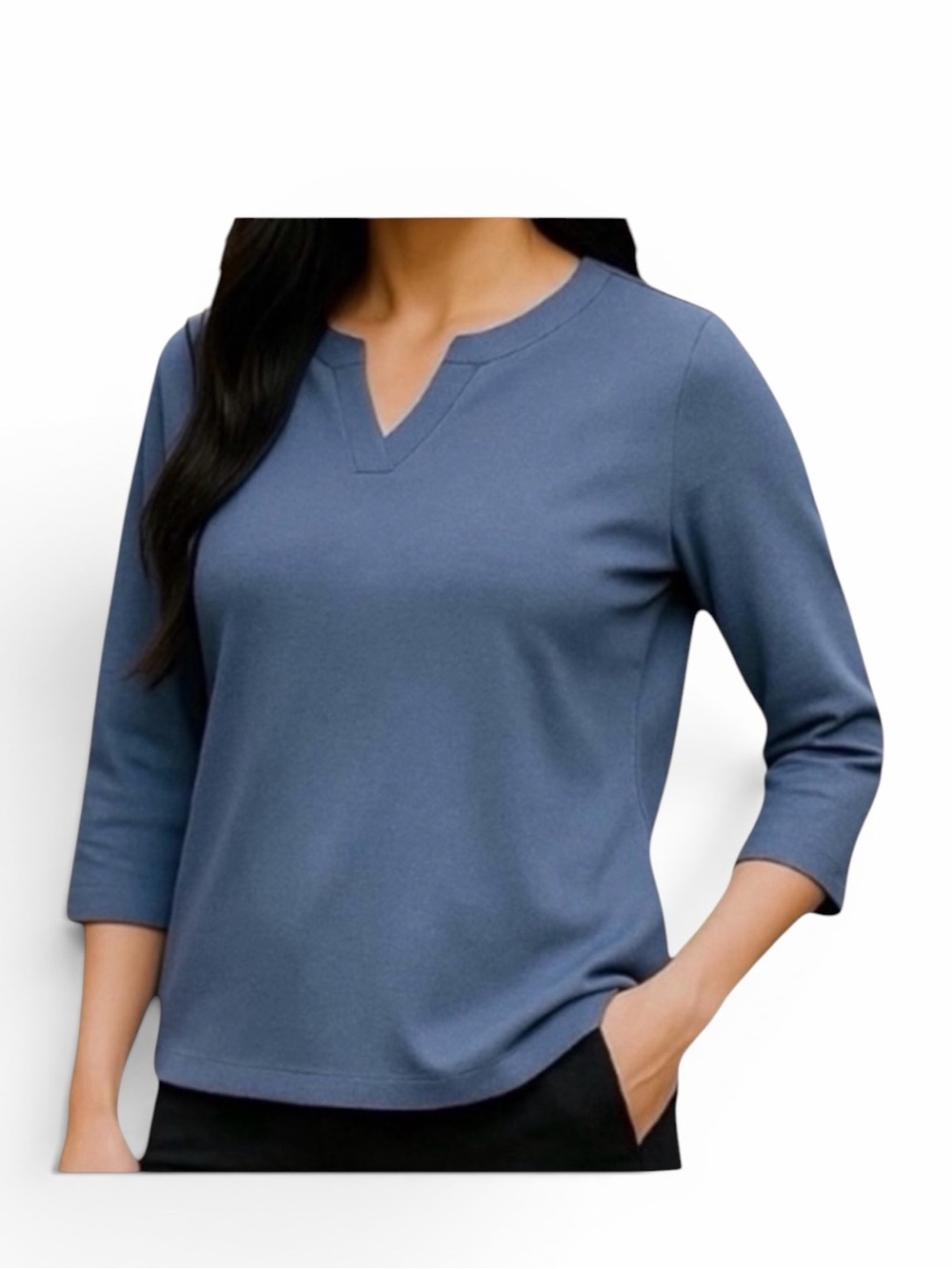 Orvis Notched Neck Tunic Top NWT - Picture 2 of 11